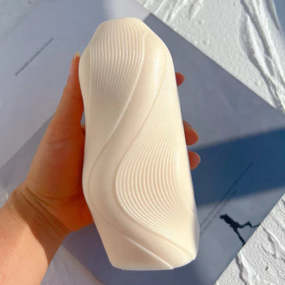 Unique Wave Twirl Ribbed Candle Mould