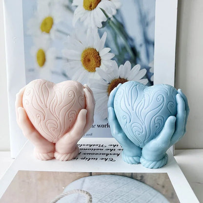 Holding Heart Love Candle Mould