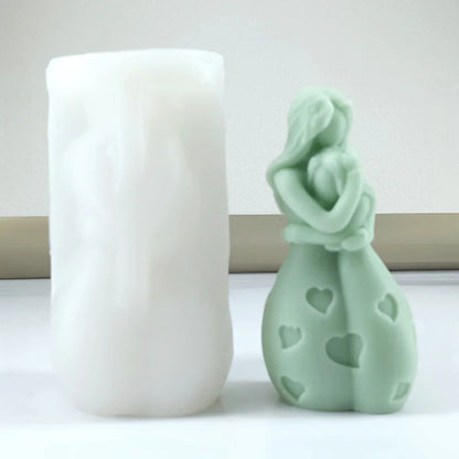 Mother Hugging Child Candle Silicone Mould