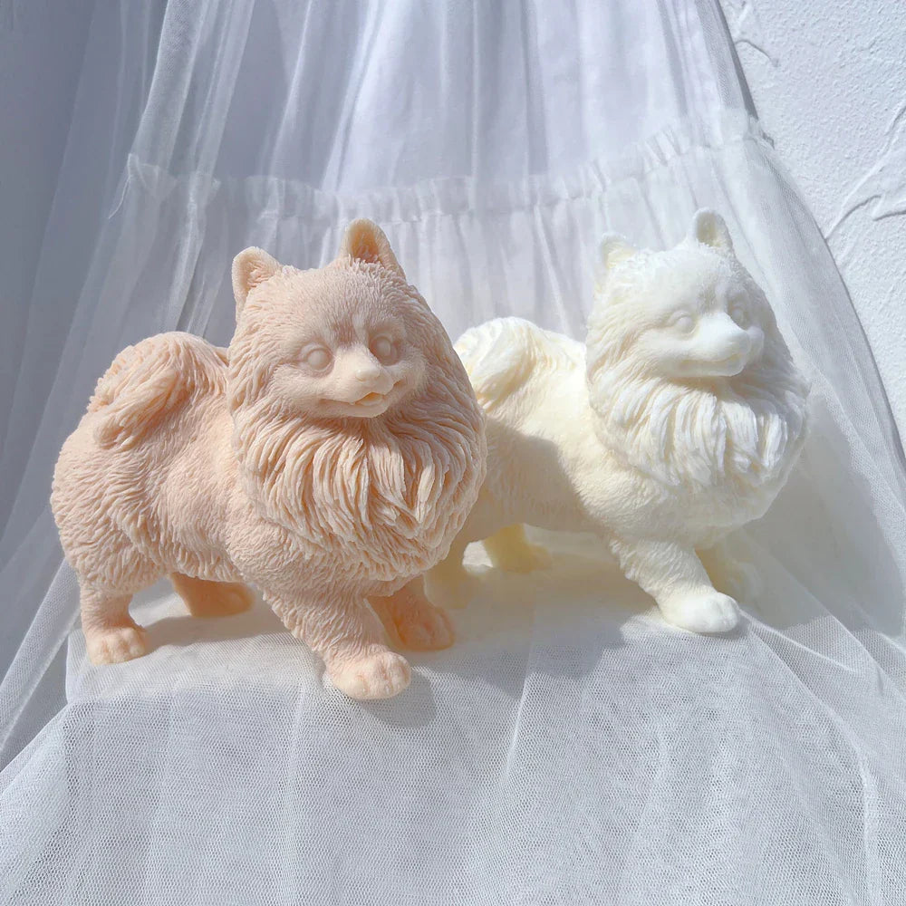 Adorable Pomeranian Puppy Candle Mould
