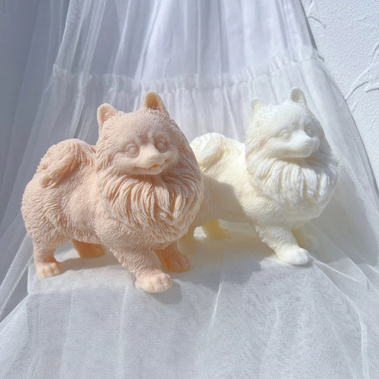 Adorable Pomeranian Puppy Candle Mould