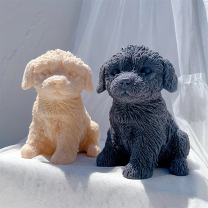 Cute Labradoodle Dog Silicone Candle Mould