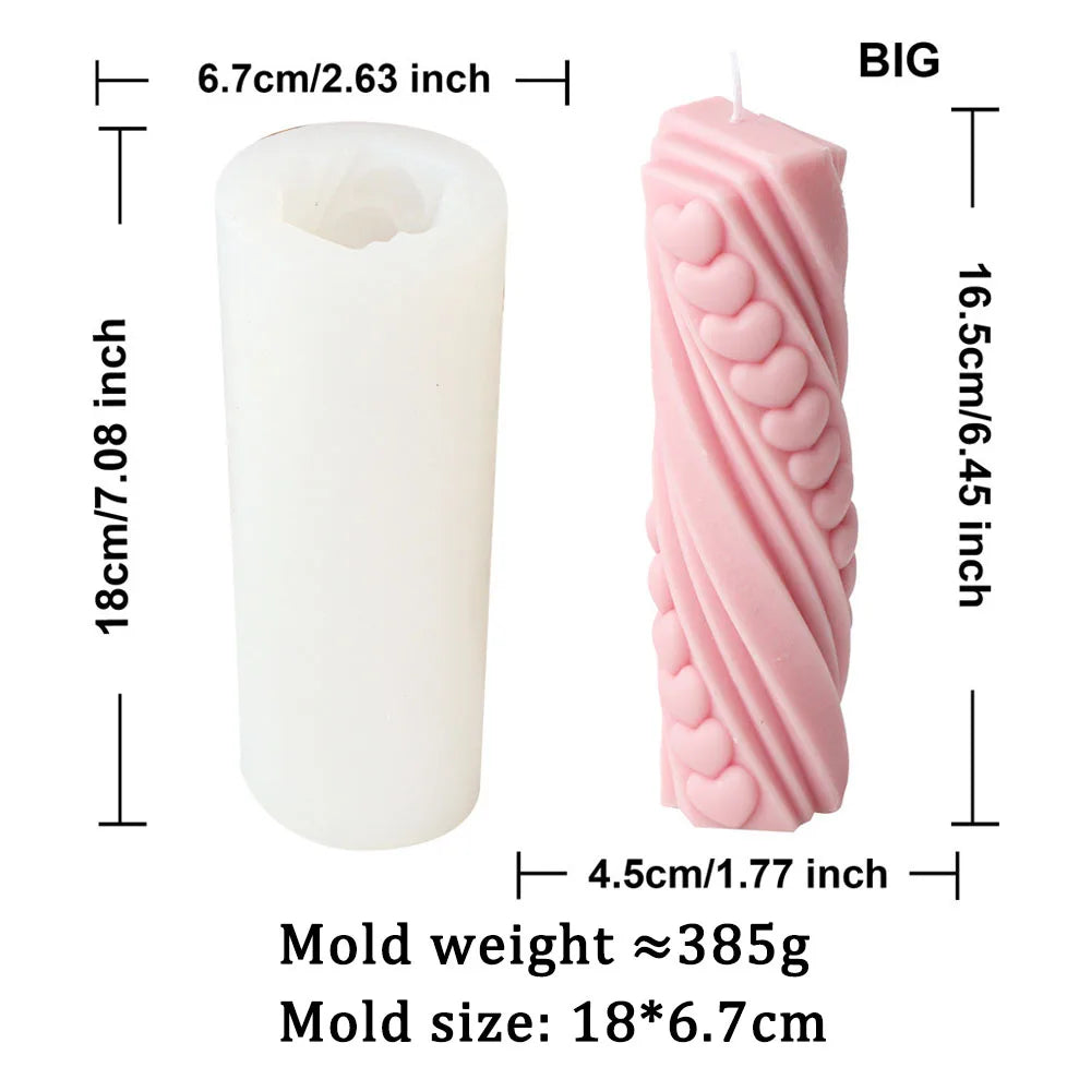 DIY Love Spiral Cylinder Candle Mould Nordic Decor