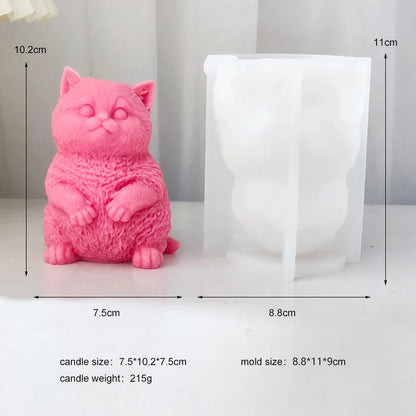 Cute Fat Cat Silicone Candle Mould