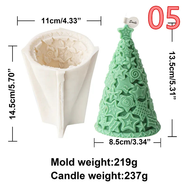 Enchanted Forest Christmas Tree Candle Moulds