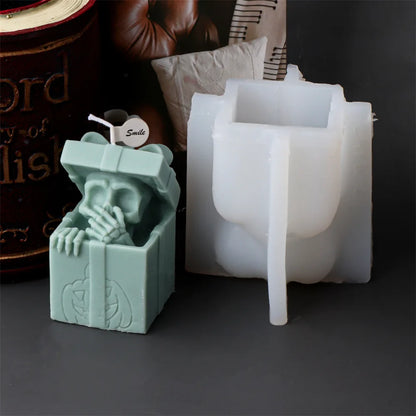 Skull Head Gift Box Candle Silicone Mould