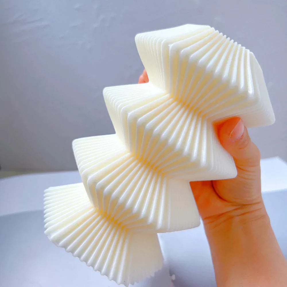 Hexagon Ribbed Pillar Silicone Candle Mould