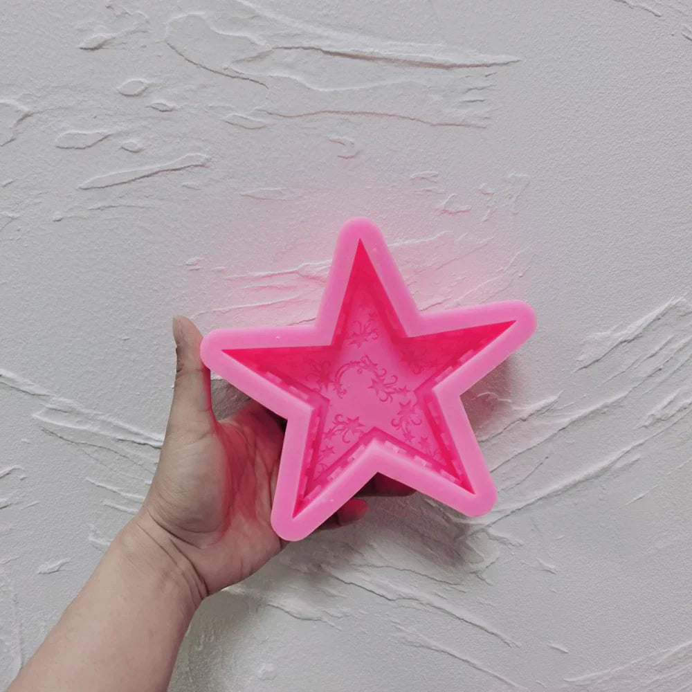 Mandala Crescent Moon and Star Candle Mould
