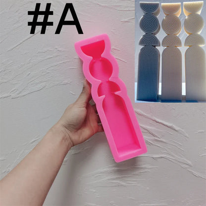 Fluted Swirl Twist Fancy Boho Rainbow Arch Candle Silicone Mould
