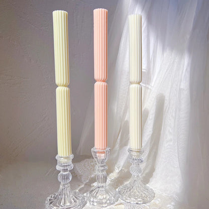 Striped Roman Column Taper Candles Mould