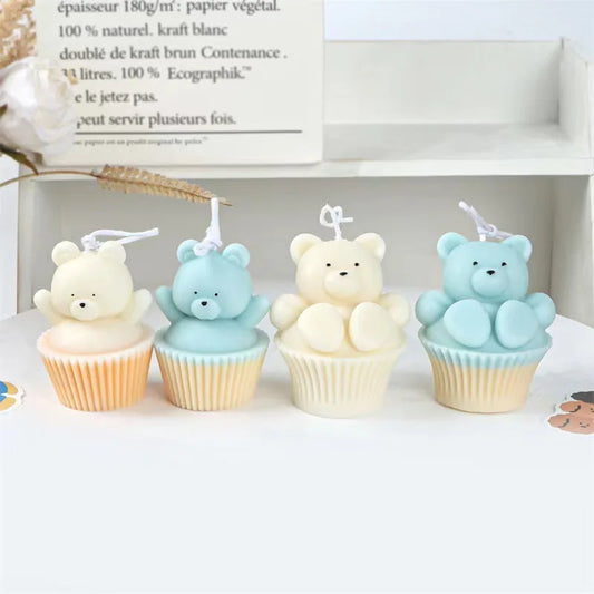 Cupcake Bear Silicone Candle Mould
