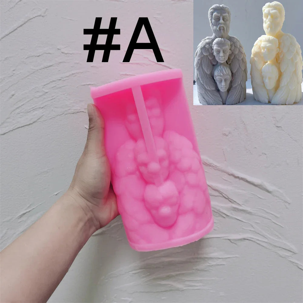 Three-Headed Male and Female Body Candle Mould