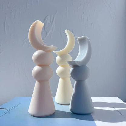 Crescent Moon Pillar Candle Mould