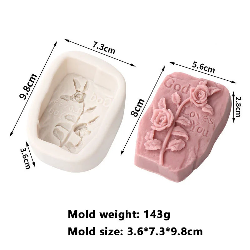 3D Flower Shape Scented Candle Silicone Mould