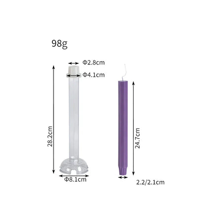 Hexagon Stripe Pole Acrylic Taper Candle Mould