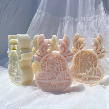Christmas Reindeer Silicone Candle Mould