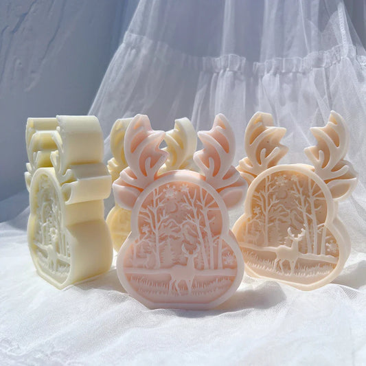 Christmas Reindeer Silicone Candle Mould