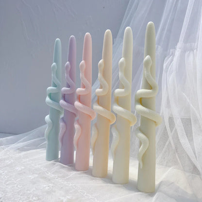 25CM Tall Snake Around Pillar Candle Mold