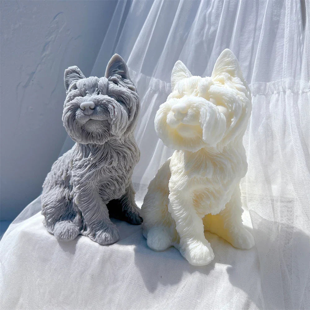 Yorkshire Terrier Dog Statue Candle Silicone Mould