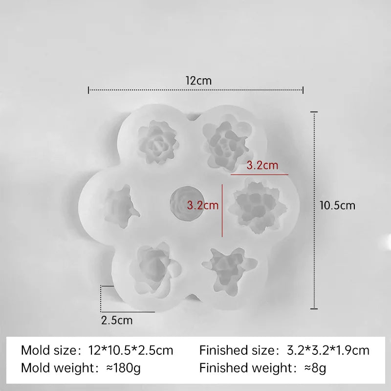 7 in 1 Succulent Candle Mould