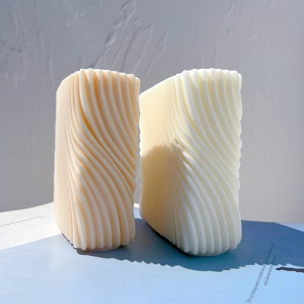Block Square Swirl Candle Mould