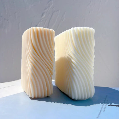 Block Square Swirl Candle Mould