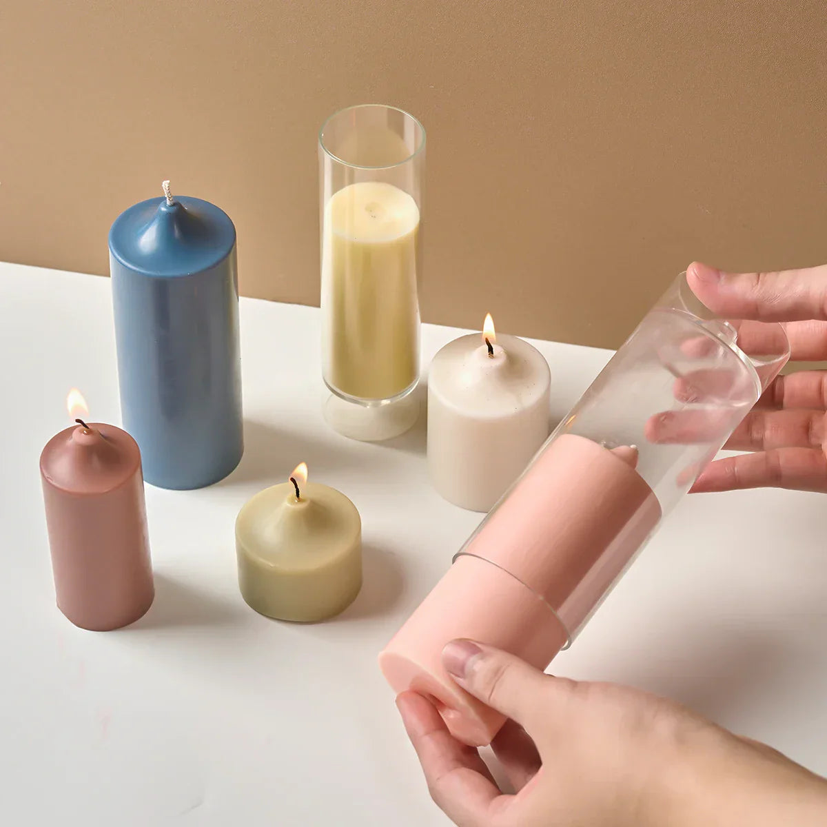 Cylindrical Taper Candle Plastic Mould