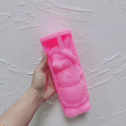Apron Rabbit Girl Silicone Candle Moulds