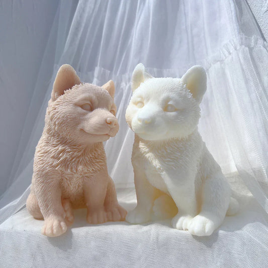 Siberian Husky Sled Dog Puppy Candle Mould