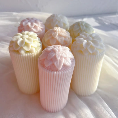 Cylindrical Pillar Flower Candle Mould