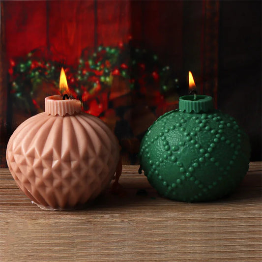 Festive Christmas Bauble Candle Moulds