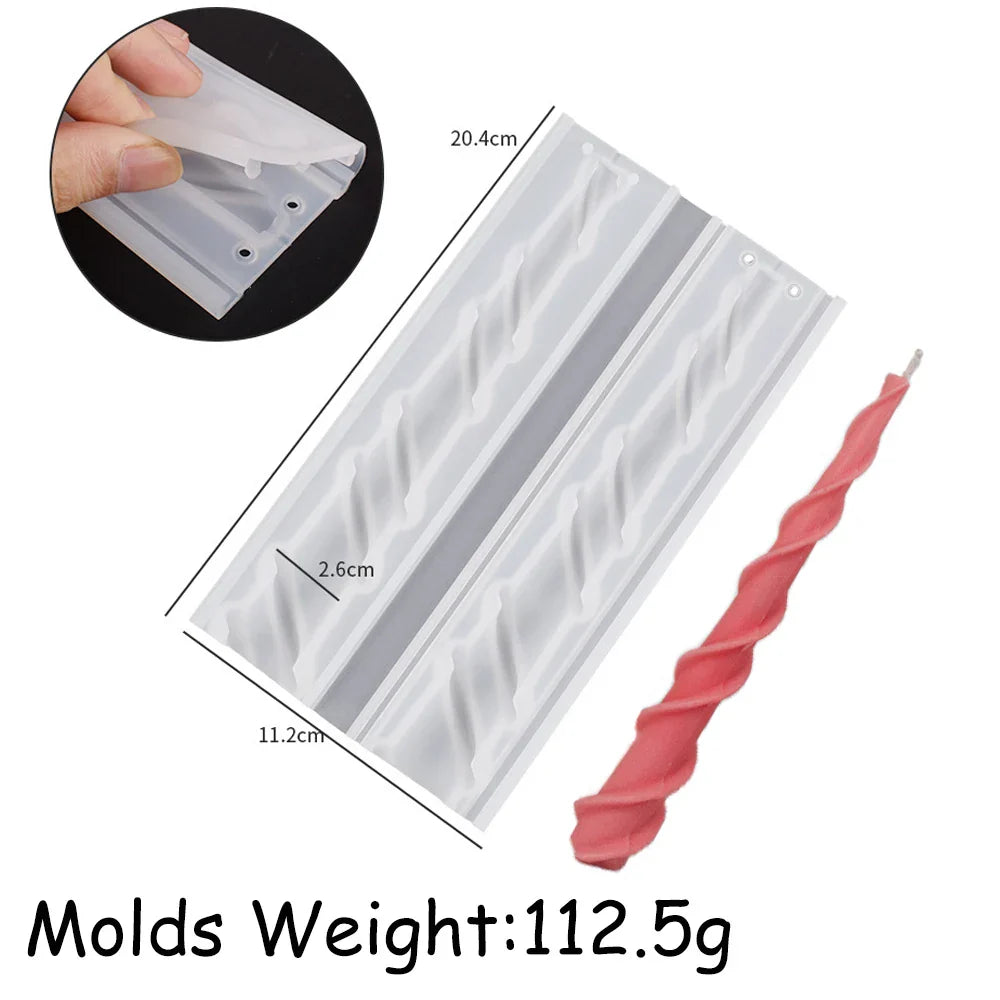 Spiral Twist Long Rod Candle Mould