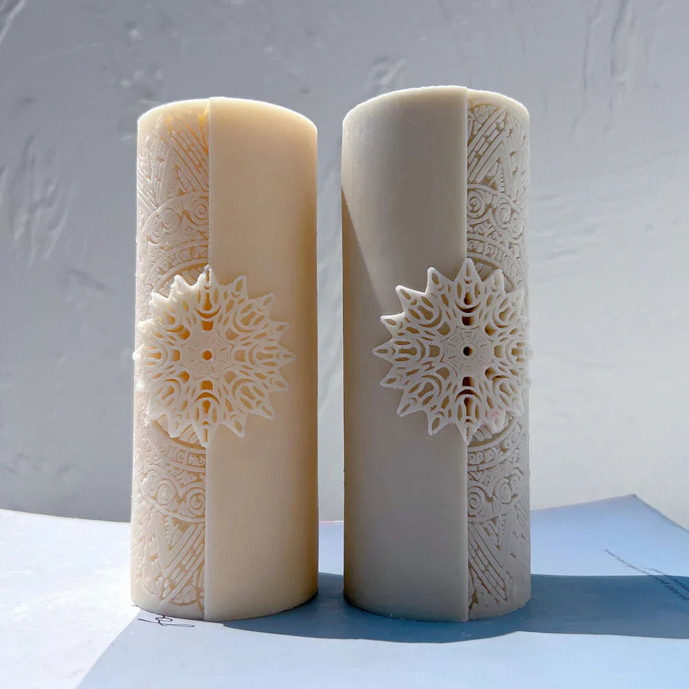 Floral mandala Pillar Candle Moulds