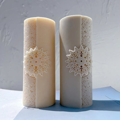 Floral mandala Pillar Candle Moulds