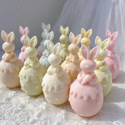 Three Designs Easter Egg Rabbit Silicone Candle Moulds