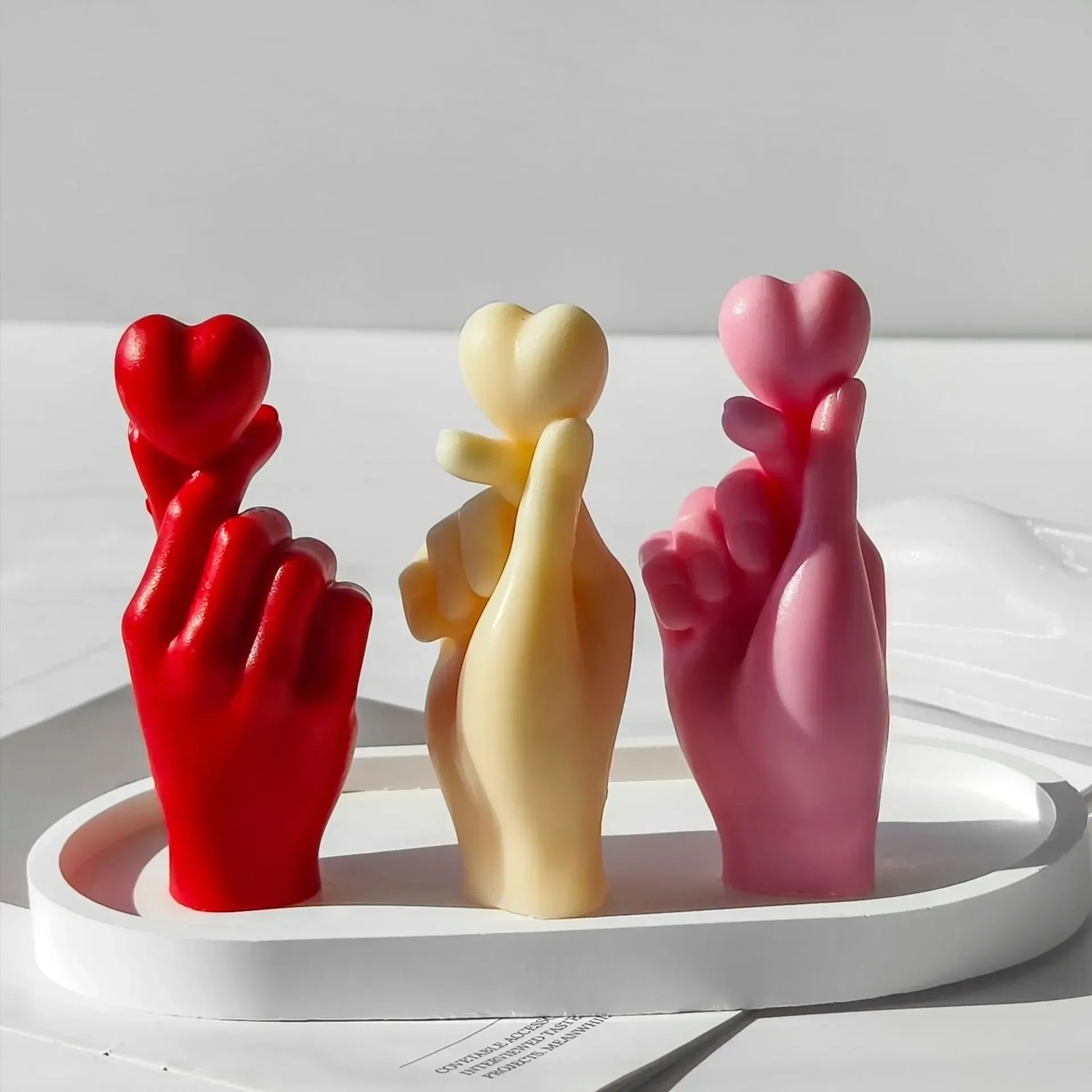 Finger Heart Gesture Silicone Candle Mould