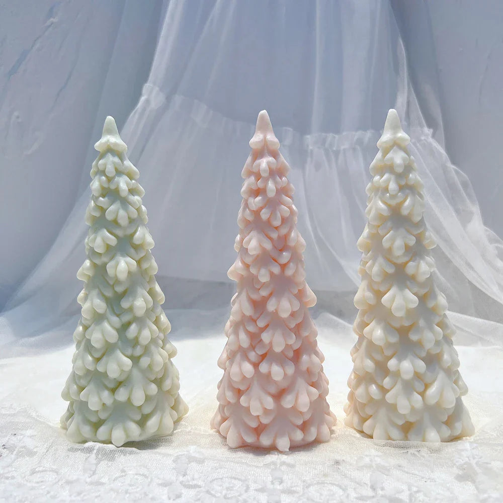 Medium size Snow Pine Christmas Tree Silicone Candle Mould