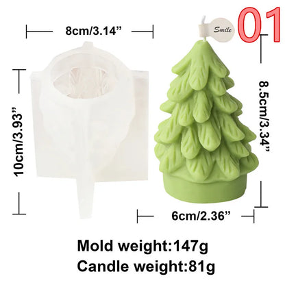 Enchanted Forest Christmas Tree Candle Moulds