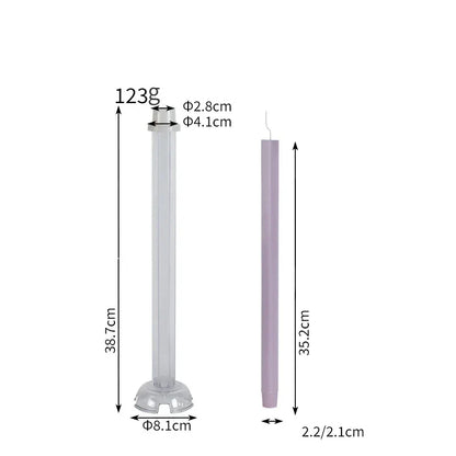 Hexagon Stripe Pole Acrylic Taper Candle Mould