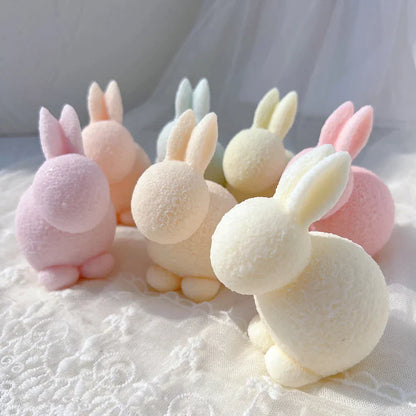 Flocked Rabbit Silicone Candle Moulds