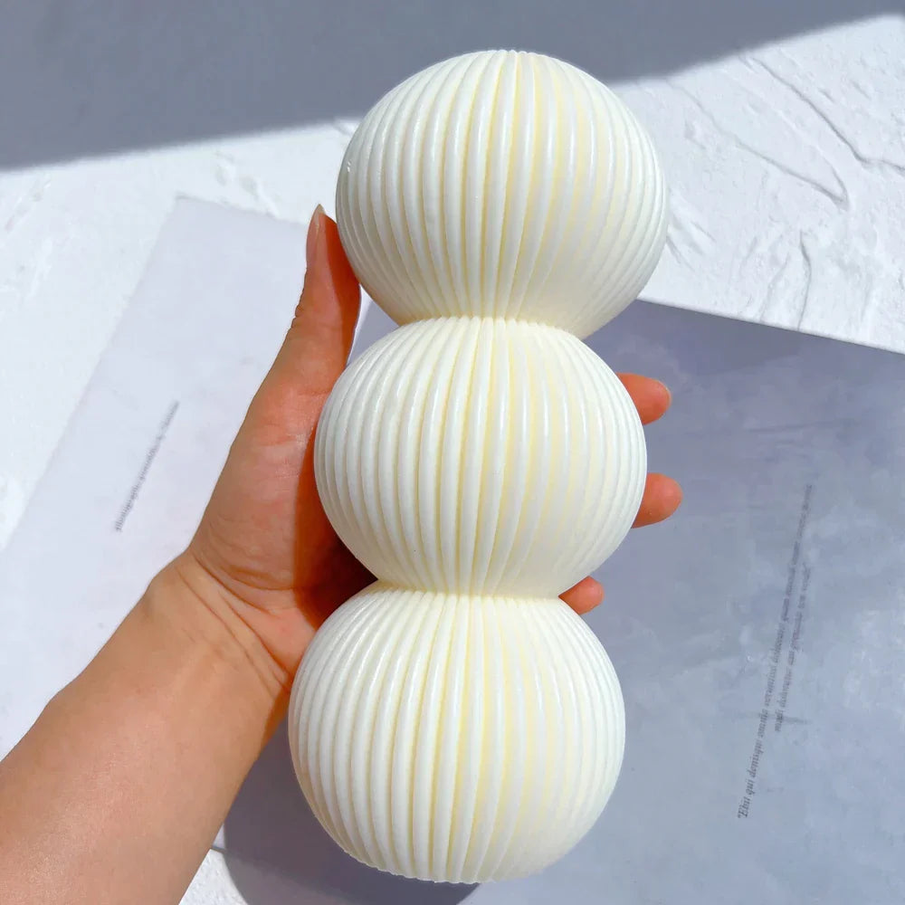 Round Ribbed Pillar Candle Moulds