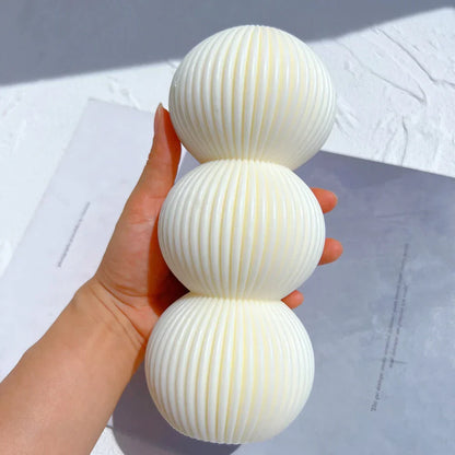 Round Ribbed Pillar Candle Moulds