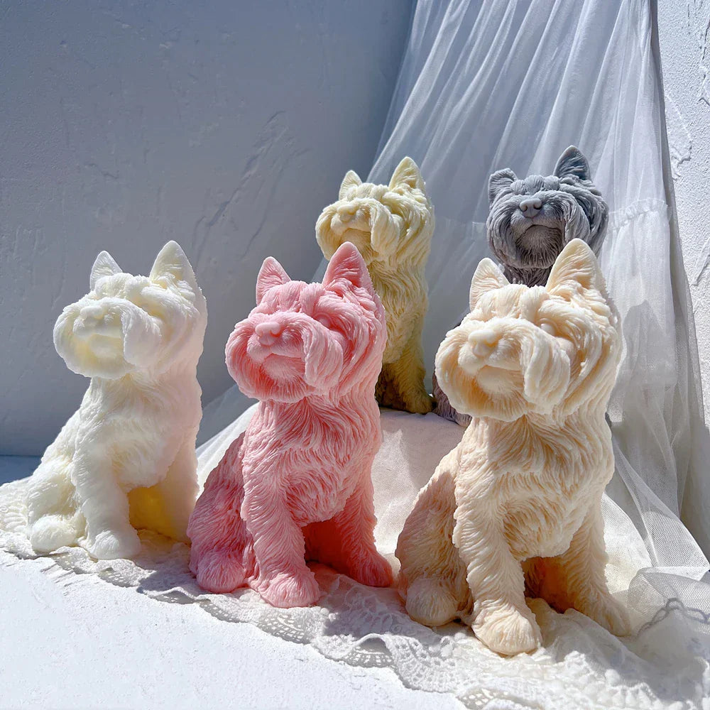 Yorkshire Terrier Dog Statue Candle Silicone Mould