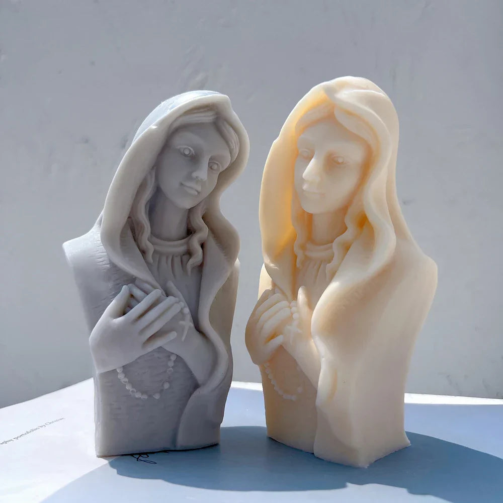 Praying Virgin Mary Sculpture Silicone Candle Mould