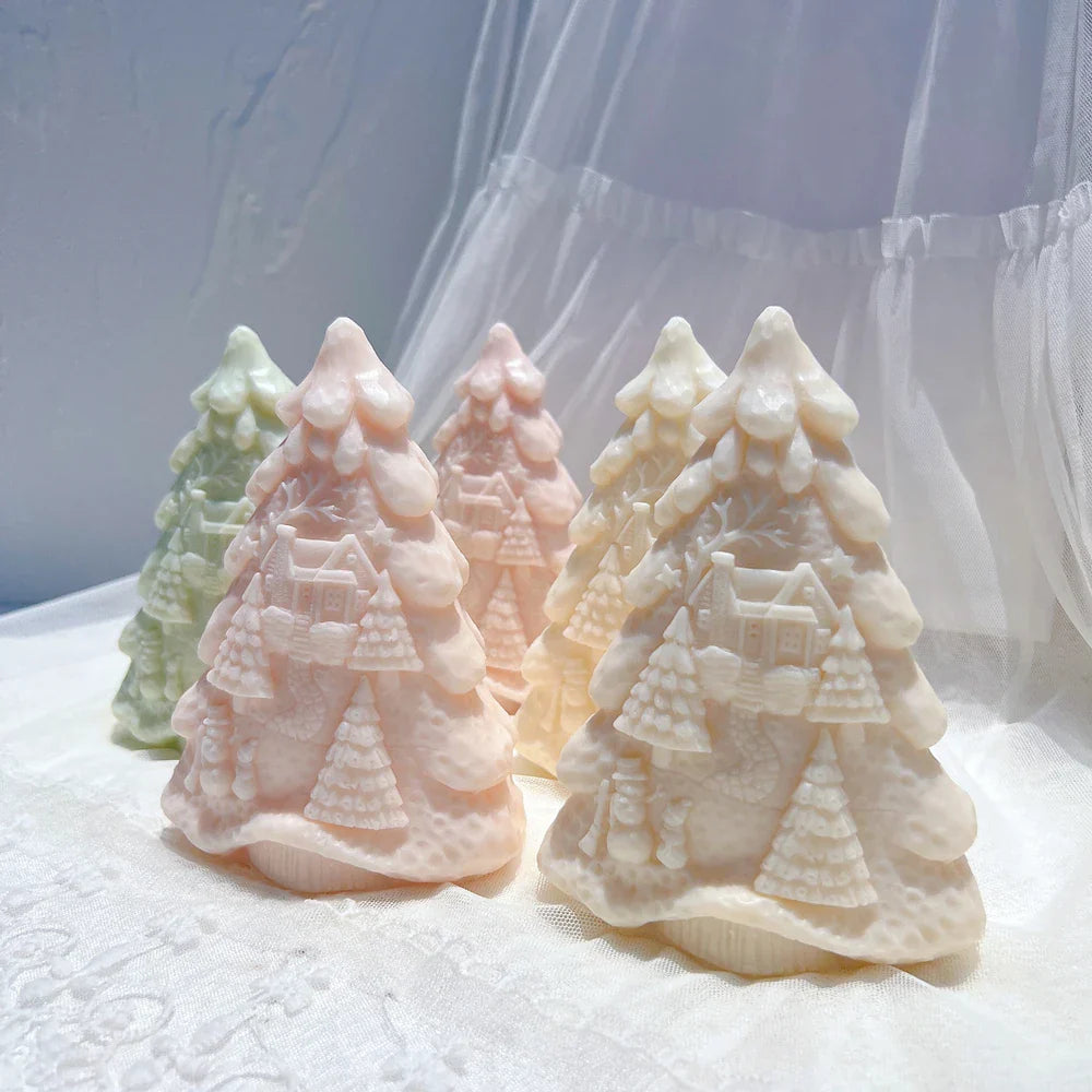 15CM Details Christmas Tree Silicone Candle Mould