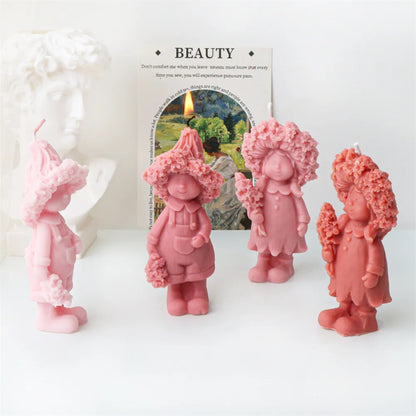 Lavender Hat Boy and Girl Candle Silicone Mould