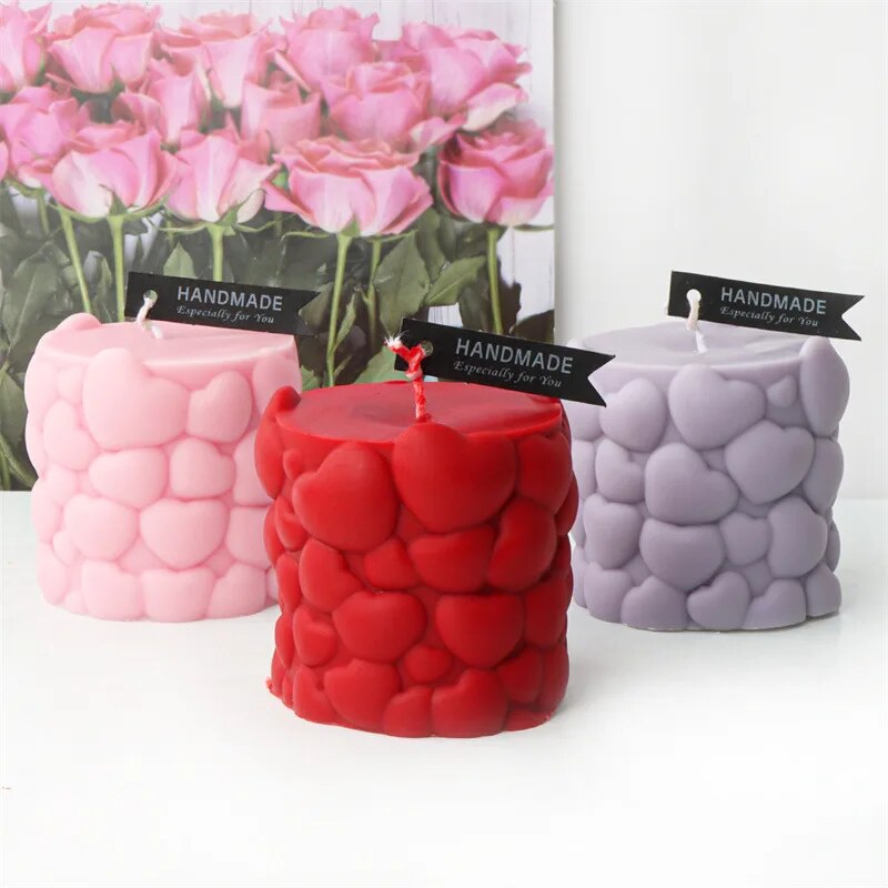 Romantic Heart Column Candle Mould