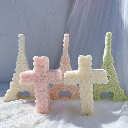 Rose Cross Candle Mould