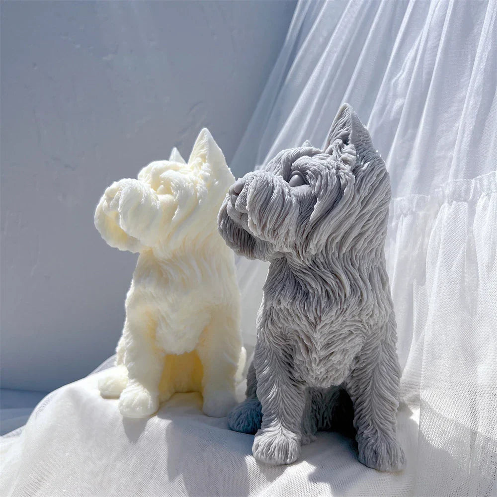 Yorkshire Terrier Dog Statue Candle Silicone Mould