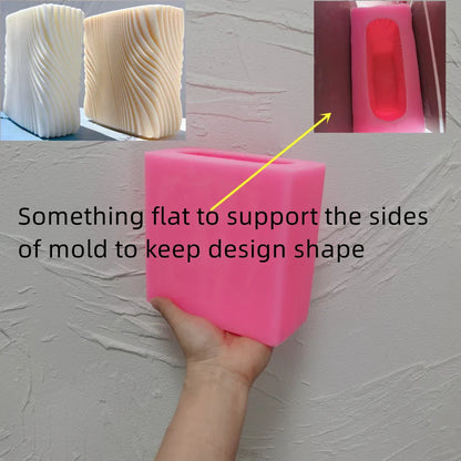 Block Square Swirl Candle Mould